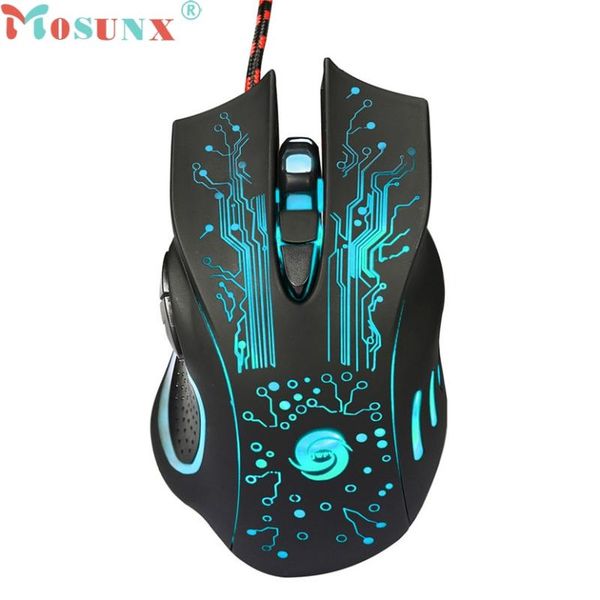 

mosunx mecall tech 6 button 5500 dpi led optical usb wired gaming pro mouse mice for pc laptop