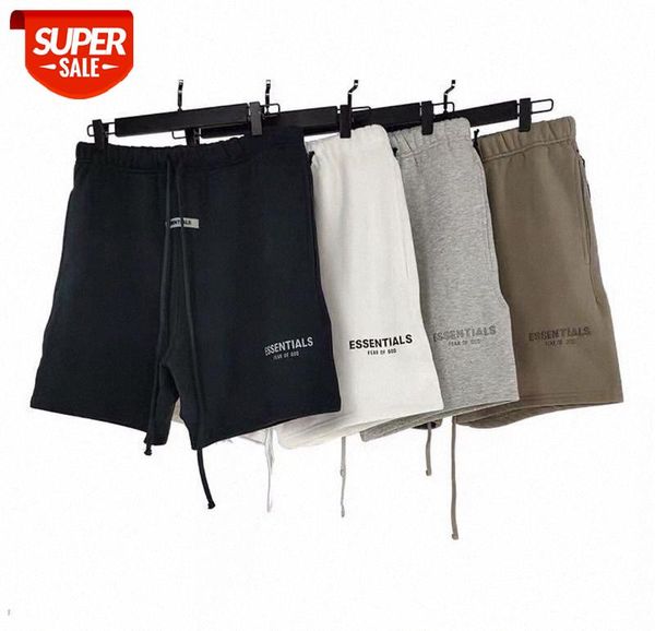 

s tide street embroidered double line letter reflective casual terry shorts five-point pants #em40, Black