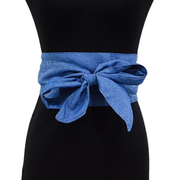 

belts 2021 fashion ladies belt casual decoration denim wide girdle waistband bowknot canvas tie with coat, Black;brown