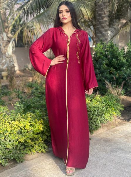 

ethnic clothing arabic style dubai muslim abayas islamic ramadan dresses luxury beads jalabiya for women, Red