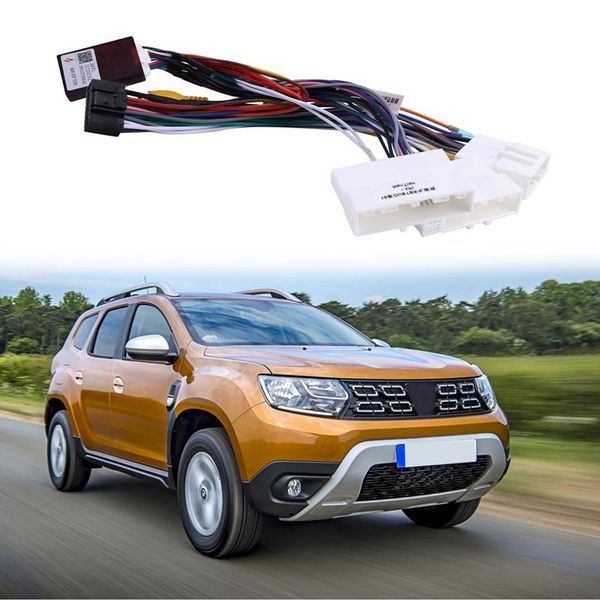 

care products car android stereo 16pin power wiring harness cable adapter with canbus box for dacia duster /arkana /xm3