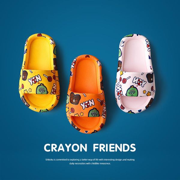 

children's slippers boys and girls' indoor home parent-child bathroom junior footwear wear resistant, Black