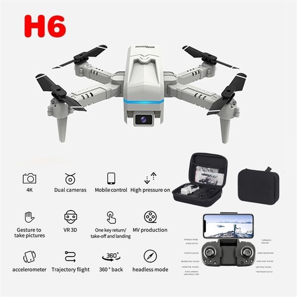 

h6 mini folding uav dual camera led remote control drone four axis aircraft