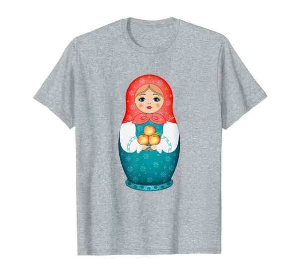 

lovely apple matryoshka russian nesting doll t-shirt, White;black