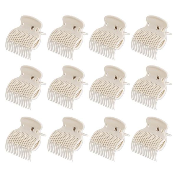 

hair clips 12 pieces salon roller insulation claw curler replacement clamp for women girls section styling tool