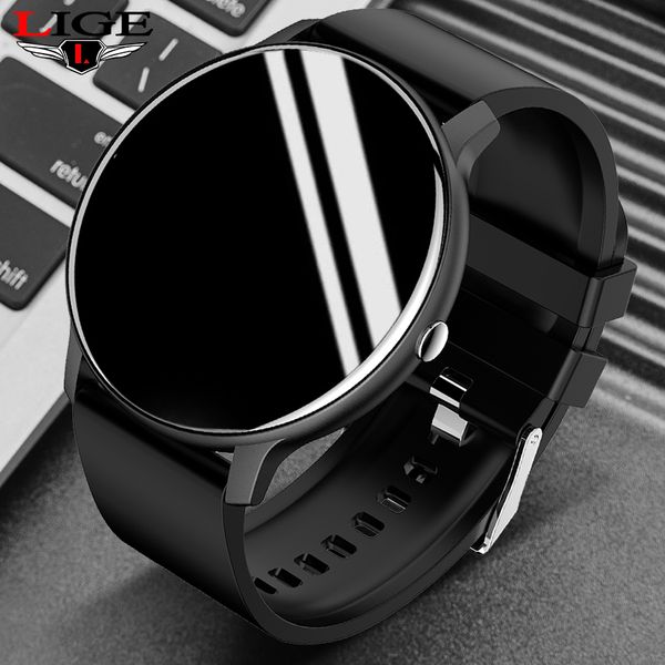 

lige 2021 new smart watch men full touch screen sport fitness watch ip67 waterproof bluetooth smartwatch men for xiaomi huaweig, Slivery;brown