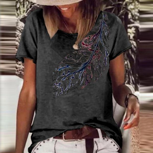 

women's blouses & shirts fashion o neck leaf pattern printed women elegant lady summer blusas streetwear vintage harajuku short sleeve, White