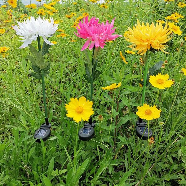 

lawn lamps outdoor solar chrysanthemum light led garden simulation flower plug-in decoration landscape