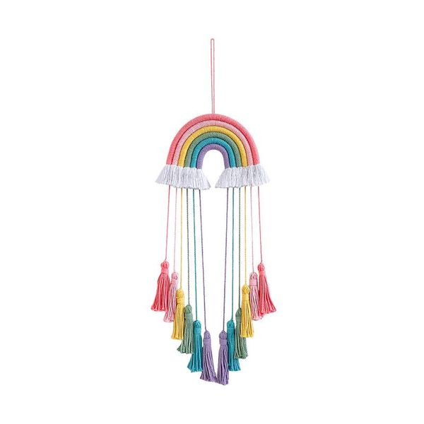 

decorative objects & figurines colorful rainbow cotton rope universal macrame woven long tassel indoor gift apartment for kids bedroom livin