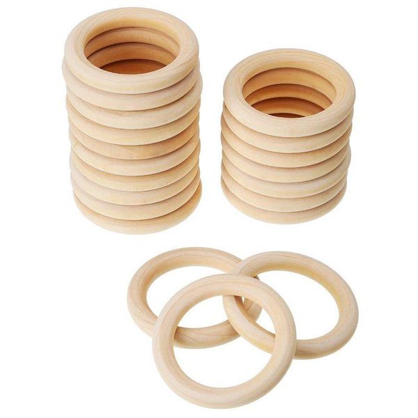 

other arts and crafts 20 pack wood rings wooden for craft, ring pendant connectors jewelry making 70mm