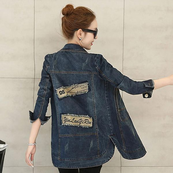 

women's jackets fashion women denim jacket 2021 spring autumn casual long slim long-sleeve female outerwear plus size 3xl, Black;brown