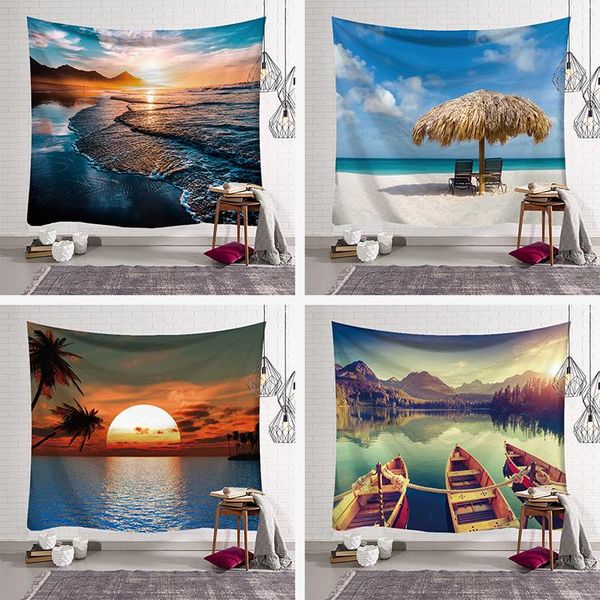 

tapestries beach tapestry sailing seagull sea view wall hanging carpet room decor flower carpets dorm