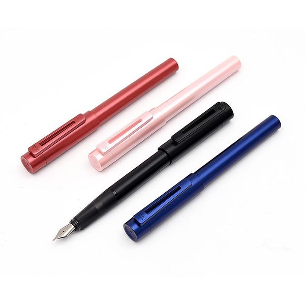 

fountain pens kaco sky pen ef steel stainless nib 0.38mm solid color plastic metallic red black financial with case