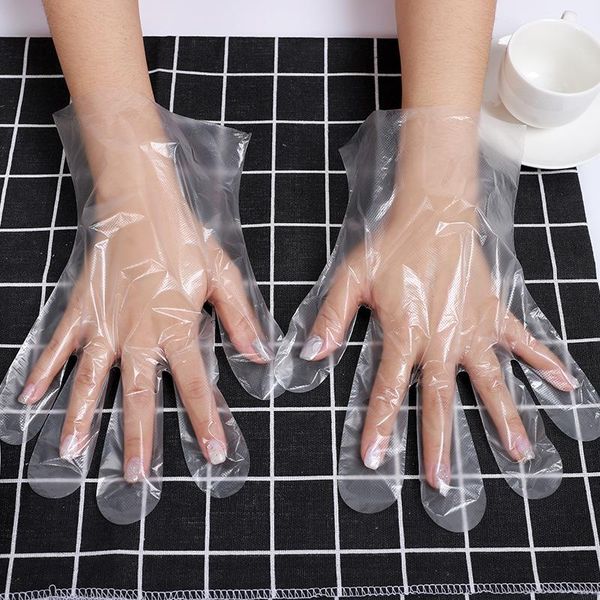

disposable gloves plastic transparent 100 household
