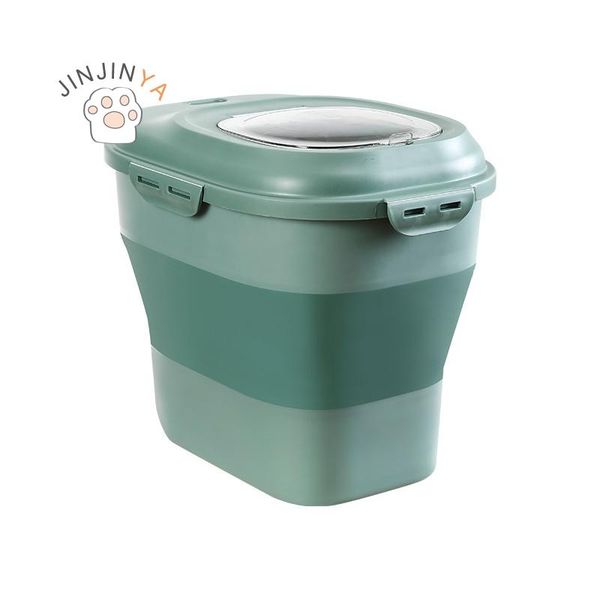 

storage bottles & jars folding rice bucket kitchen insect-proof sealed box household plastic cylinder flour