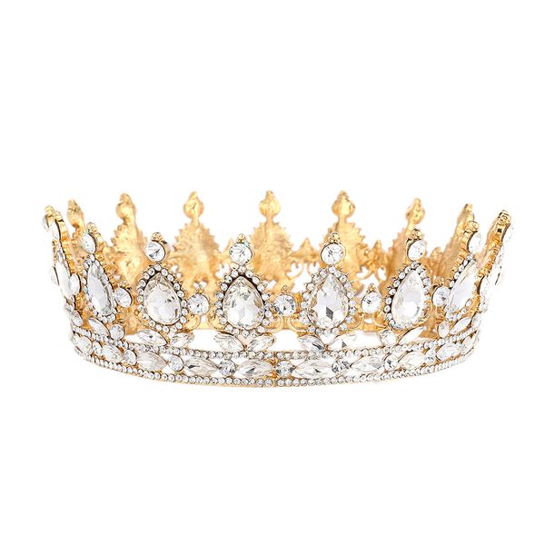 

new fashion diamond bride-crown alloy pearl crystal euro-american popular wedding portrait queen's crown jewelry gift, Silver