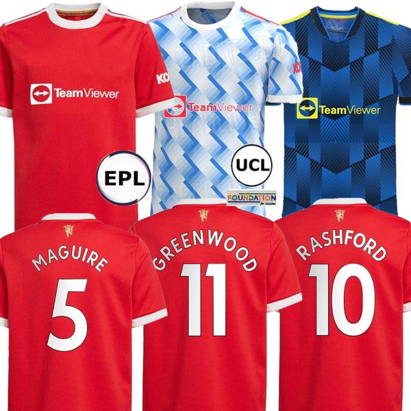 

21 22 sancho 7 manchester home man soccer jerseys utd united bruno fernandes martial pogba rashford football shirt 2021 2022, Black;yellow