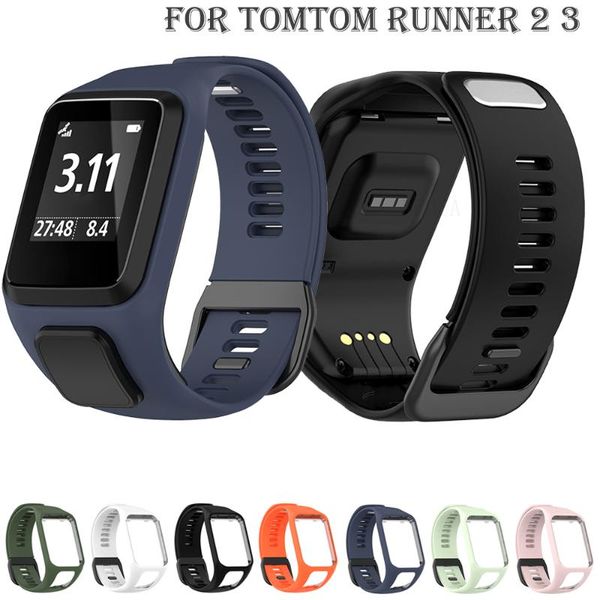

watch bands watchband strap for tomtom runner 2 3 spark cardio music adventurer golfer wristband sport silicone belt replacement bracelet, Black;brown