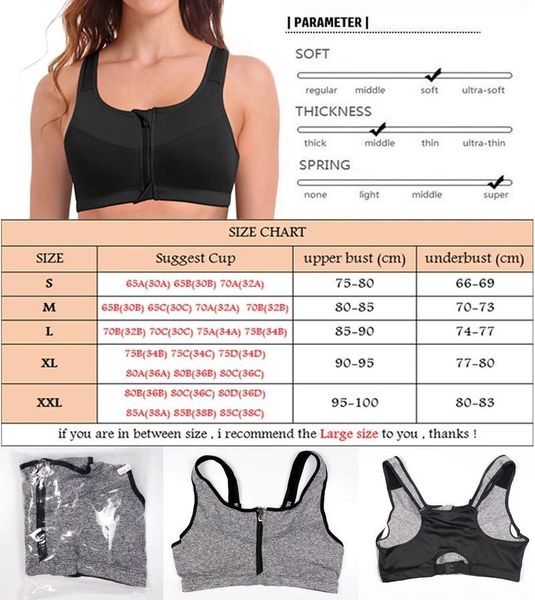 

gym clothing women zipper push up sports bras vest underwear shockproof breathable fitness athletic running yoga bh sport, White;black