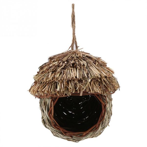 

woven straw bird cage for hamster small pets animals home hanging ornaments cages