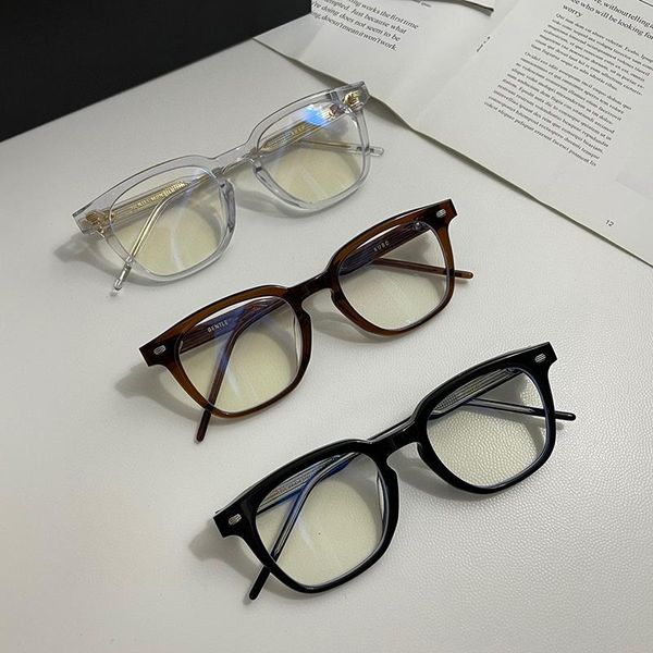 

fashion sunglasses frames 2021 korea kubo acetate eyelasses gentle optical mirror myopia men's and women's anti-blue light square, Black