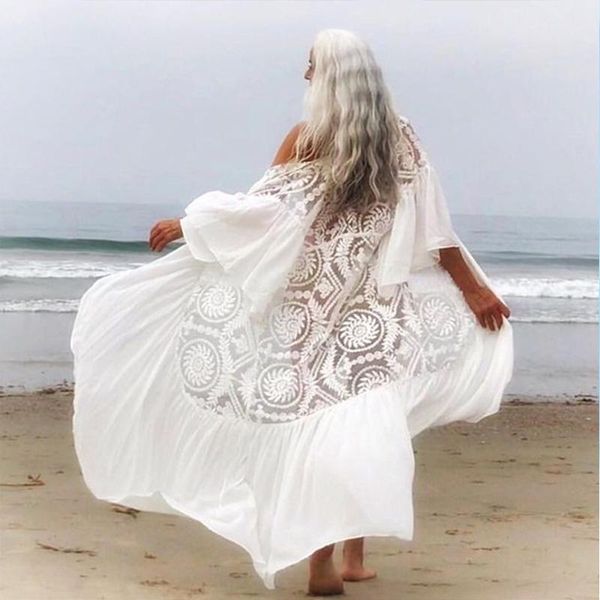 

women's swimwear 2021 women pink swimsuit cover up long sleeve beach tunic kaftan robe de plage solid wrap pareo beachwear ups swim sui, White;black