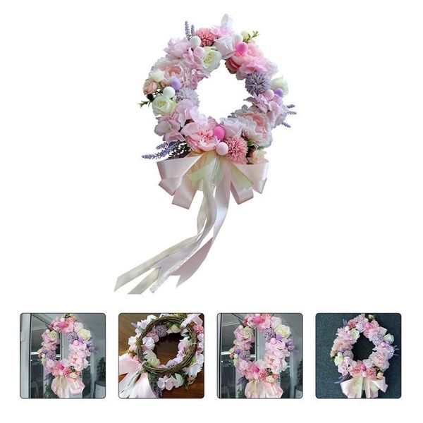 

1pc simulation flower wreath artificial garland wedding party hanging pendant