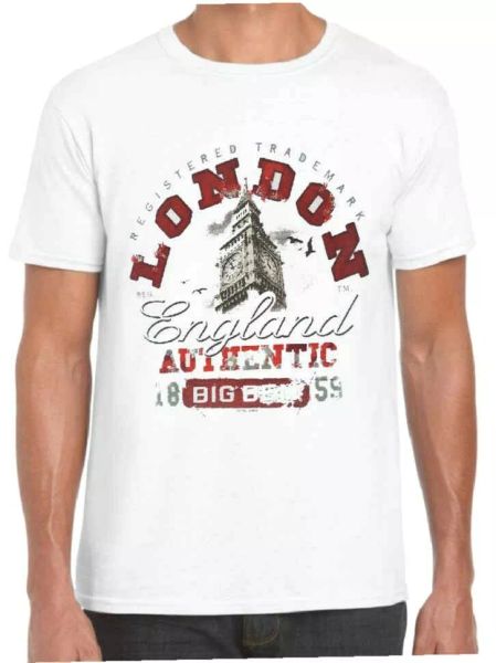 

london authentic famous design printed quality cotton t shirts (59, White;black