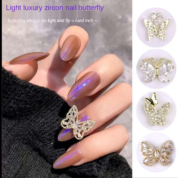 

pcs 3d metal zircon nail art jewelry japanese decorations crystal manicure diamond charms, Silver;gold