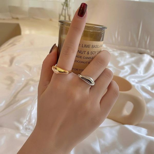 

cluster rings ring korea wind geometric students simple wild ins cross-border accessories wholesale silver 925 jewelry, Golden;silver