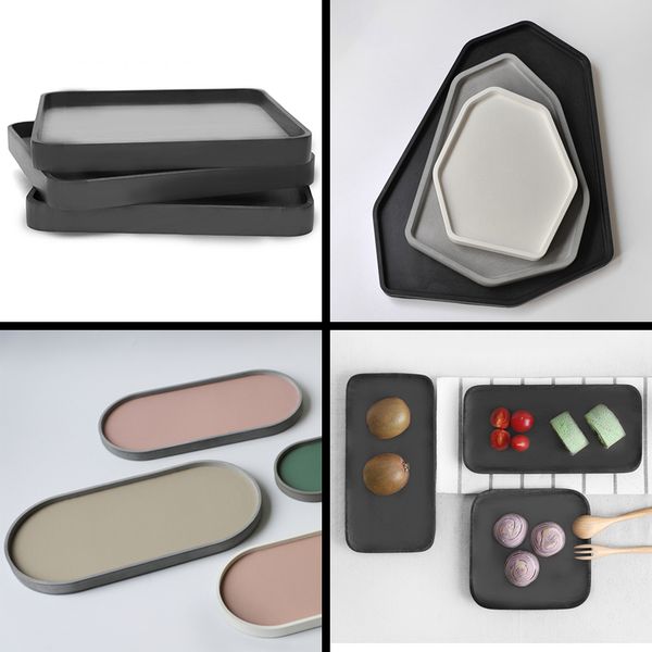 

concrete pate siicone mods cement tray mouds cande hoder mods handmade tray mods