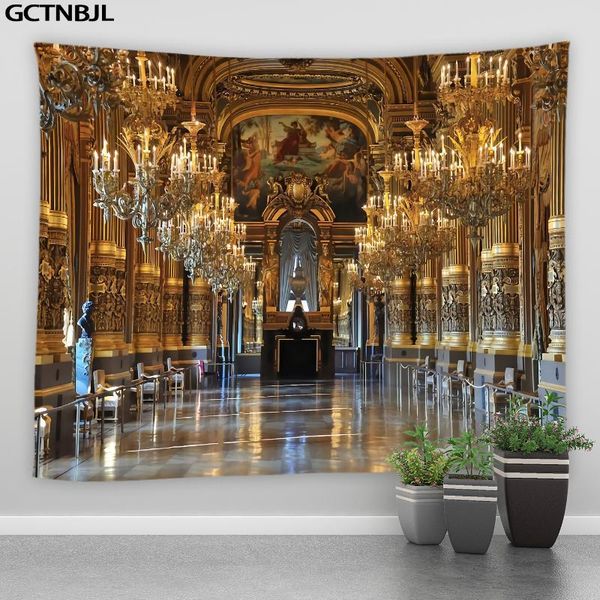 

tapestries 3d architecture landscape large tapestry christ church luxury paris opera lounge hippie wall hanging bedroom blanket