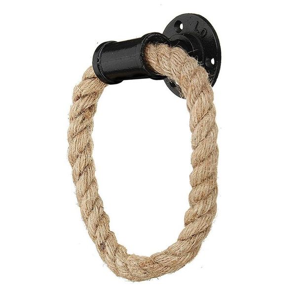 

towel racks vintage rack ring industrial style wall mount holder iron pipe rope bathroom toilet home els decoration