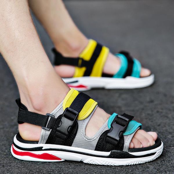 

sandals fashion men's beach shoes summer light breathable trend men comfortable outdoor non-slip casual zapatos, Black