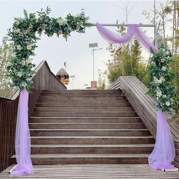 

party decoration wedding arch artificial flowers swags geometric flower gate stage background floral