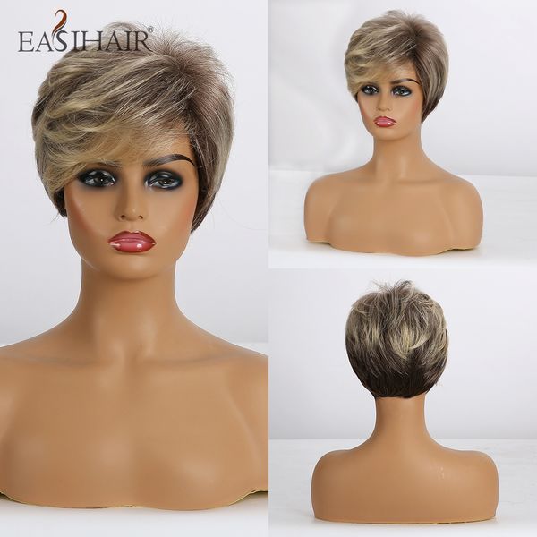 

short synthetic wigs for women blonde bob wigs layered natural hair cosplay daily wigs high temperature fiber, Black