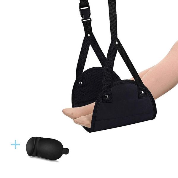 

outdoor games & activities promotion ergonomic foot rest, black travel footrest airplane leg rest flight hammock carry-on under desk access