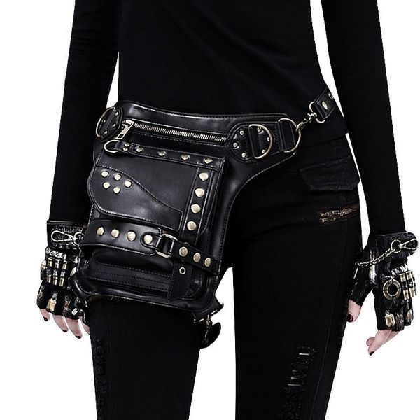 

waist bags moto bag trend vintage leg women men packs retro rock biker male