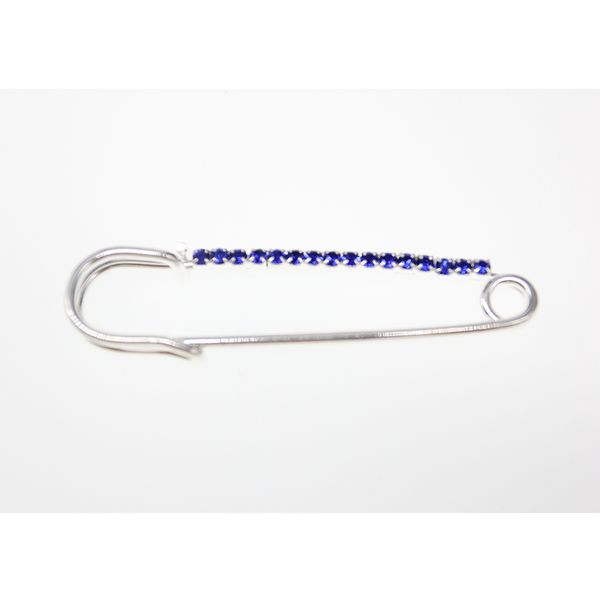 

100pcs/lot white blue gray rhinestone safety pin silver plated brooch