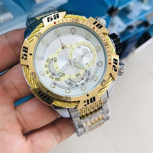 

wristwatches undefeated 100% function mens quartz watch luminous waterproof chronograph invincible invicto reloj de hombre for drop, Slivery;brown