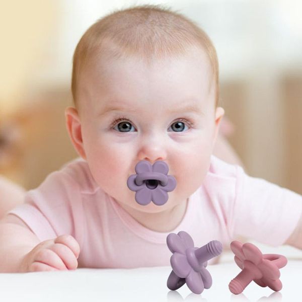 

pacifiers# baby pacifier soft silicone nipples for born floral shape teether chain pendant babies teething toy accessories