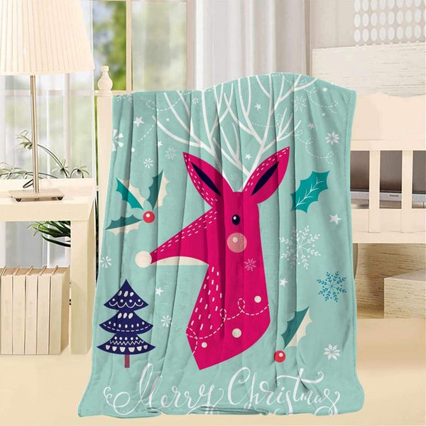 

Cute Christmas Blanket Super Soft and Warmth Comfortable Lightweight Plush Sofa Bed Sofa and Living Room