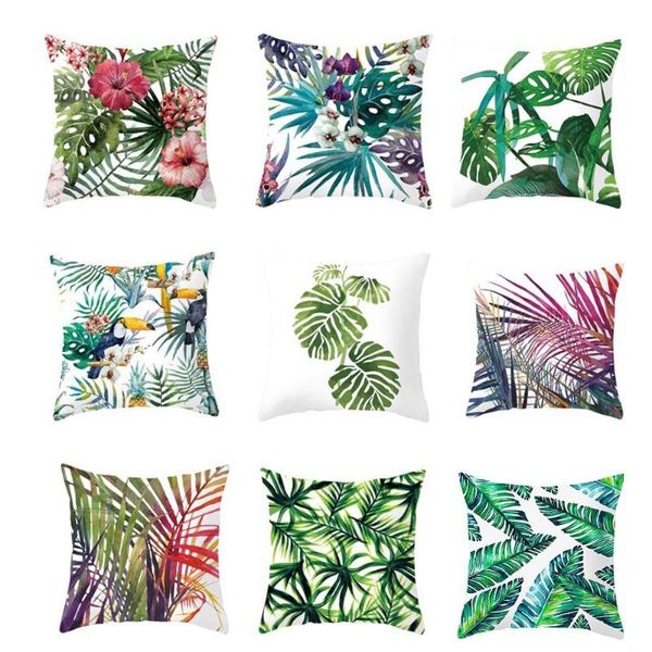 

pillow case 45x45cm tropical rain forest plant flower throw cover waist cushion pillowcase euro american style