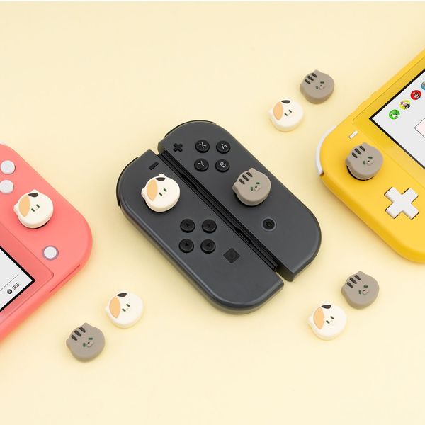 

1pc cute cartoon silicone thumb stick cover grip cap for nintendo switch lite controller joystick cover game console joy cons protector gami