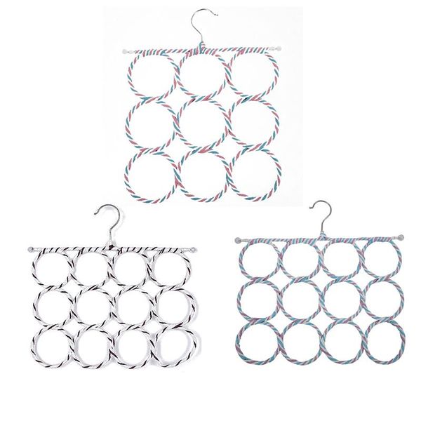 

hangers & racks 16 holes ring rope scarf holder hanger shawl storage display hook rack style: circles: color multicolor ran: size: 38 * 36