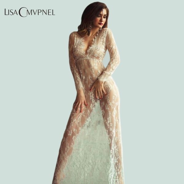 

women's sleepwear lisacmvpnel long section deep v women nightgown lace hollow sleeve nightdress 18sd, Black;red