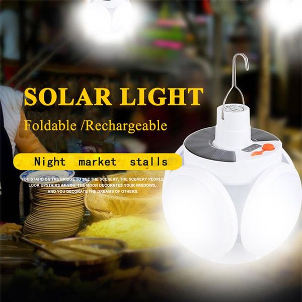 

solar lamps rechargeable led lamp tent foldable portable waterproof dimmable night lantern camping home emergency outdoor light