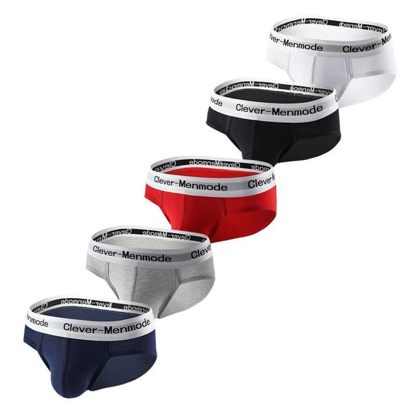 

underpants soft men underwear briefs cotton breathable male panties cueca tanga u pouch comfortable slip homme, Black;white
