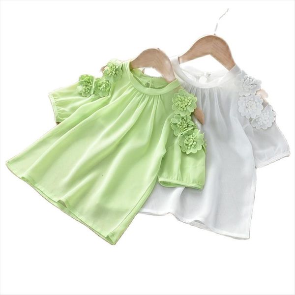 

girls chiffon summer dress korean version of the bottoming shirt student girl fashion short sleeves p4212, White;black