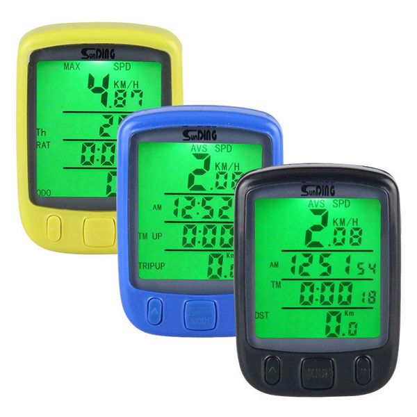 

bike computers sunding road mountain satch 563ac bicycle speed meter paper english cable wireless night light mileage speedometer
